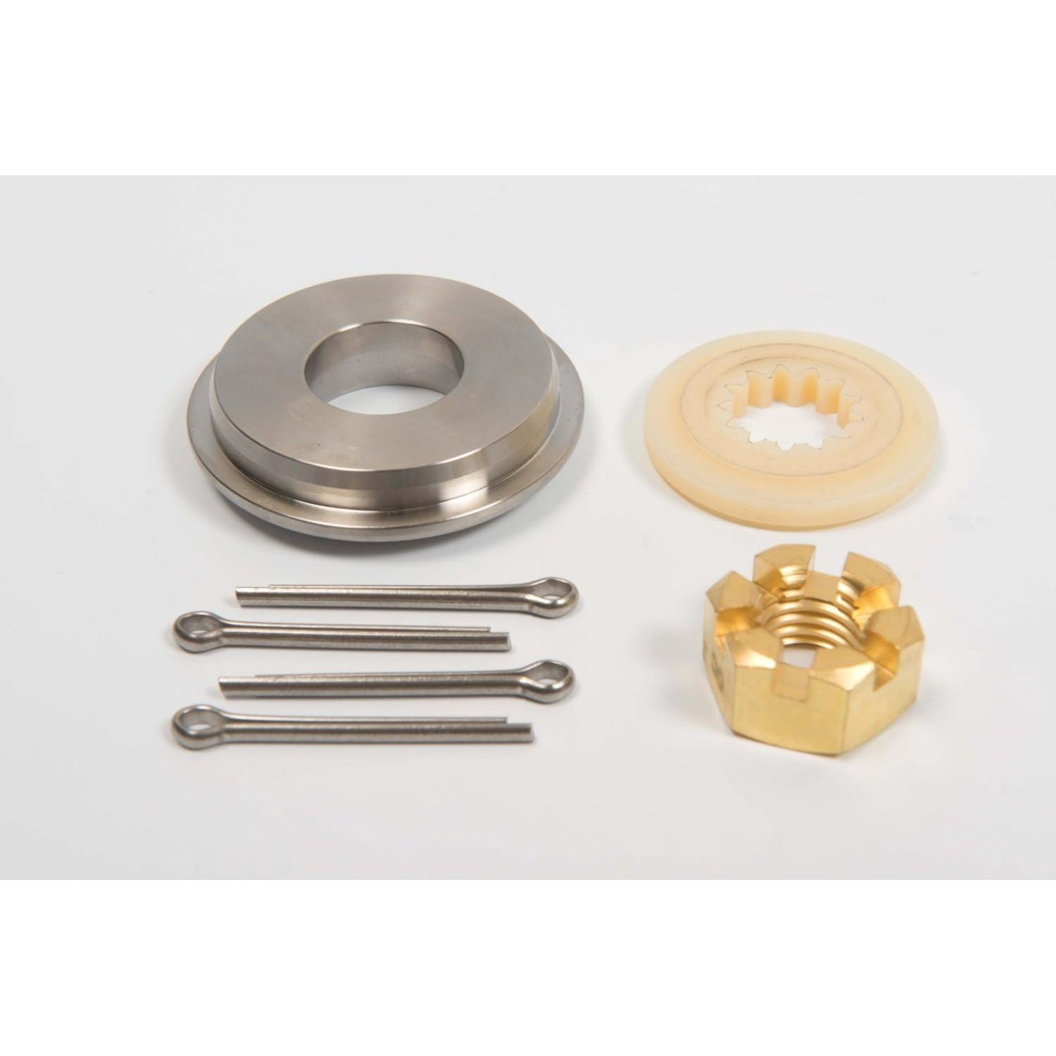 Propeller Installation Hardware Kit - Thrust Washer, Spacer, Nut, Cotter Pin For BRP, Johnson, Evinrude 8-15HP Outboards - View #2