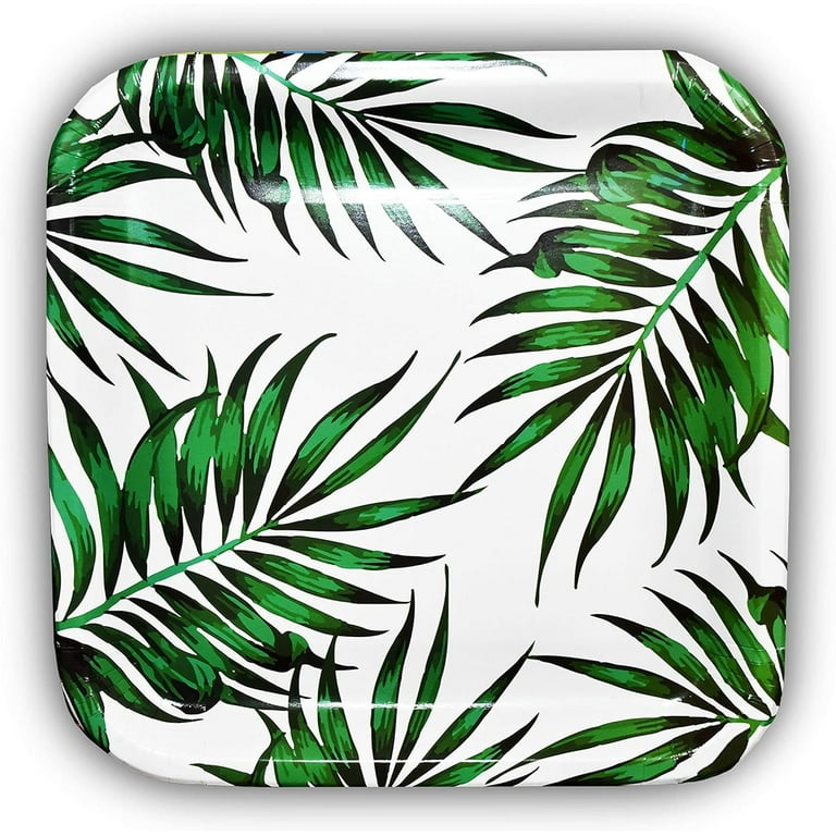Solas Paper Palm Leaf Plates Fully Compostable Jungle Party Plates Beautiful Eco Friendly Paper Plates Square Plates Disposable Green Paper Plates Pack Of 20 9 Inch Luau Party Plates Walmart