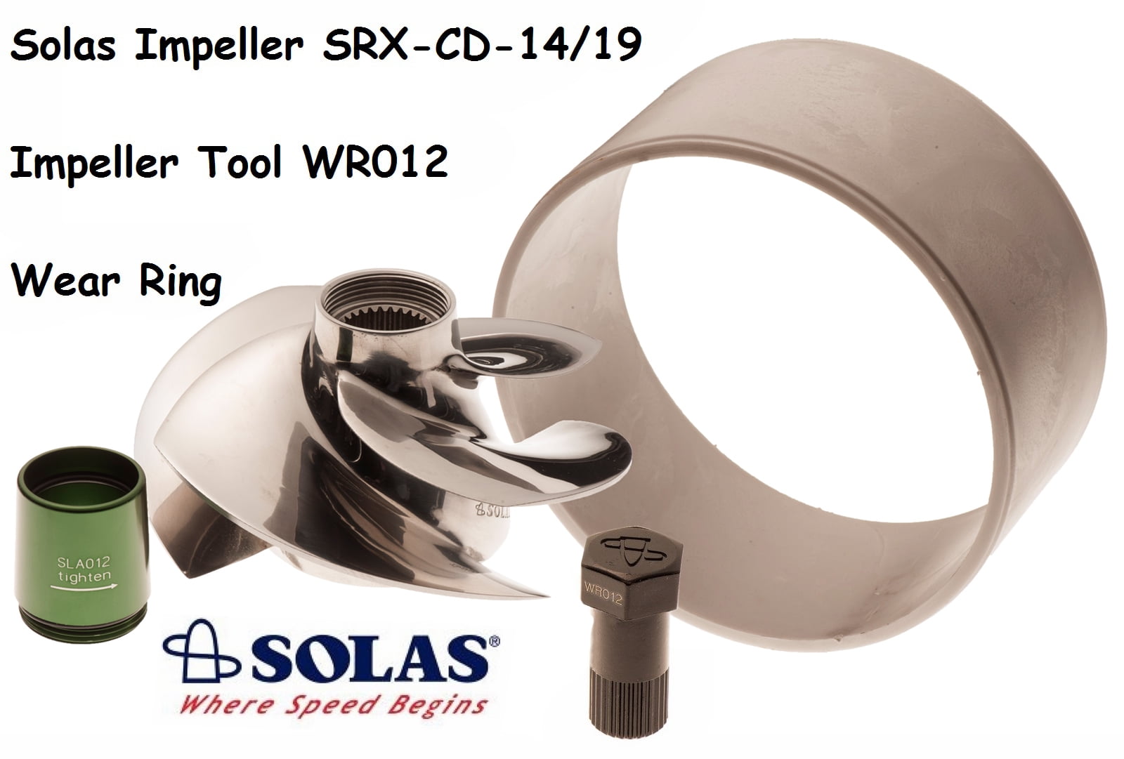 Solas SeaDoo Impeller W/ Wear Ring & Tool SRX-CD-14/19 RXTX 255 