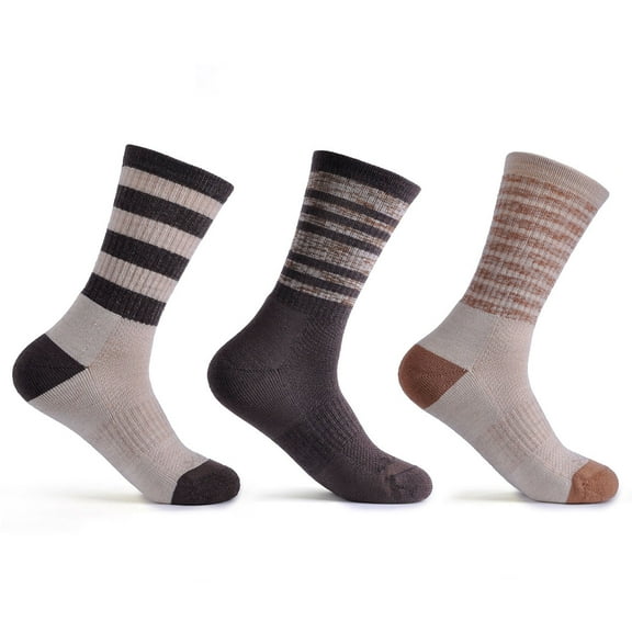 Solax Women's 72% Merino Wool Hiking Socks Outdoor Trail Trekking Cushioned Breathable Crew Socks 3 Pairs (MD Asst60)