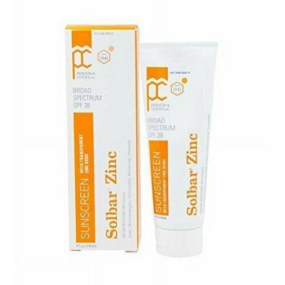 Solbar Broad Sunscreen Transparent Cream Zinc Oxide SPF 38, Unscented, 4oz