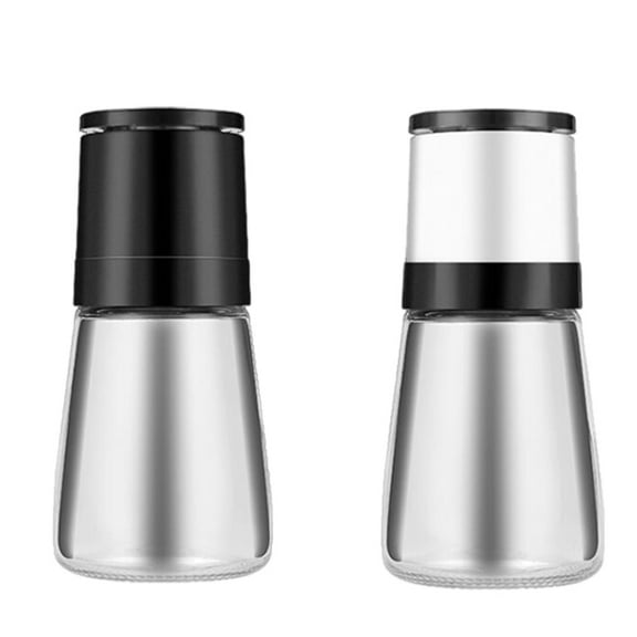 Sold 1 Set 2Pcs Spice Grinders Kitchen Manual Glass Pepper Grinder (Assorted Color)