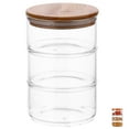 thumbnail image 1 of Sold 1 set of Glass Jars with Bamboo Lid Glass Food Storage Holder Dessert Bowl Salad Bowls, 1 of 6