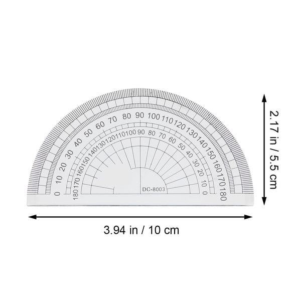 10pcs Clear Plastic Protractors 180 Degree Angle Measurement Tools for Students School Office Math Supplies