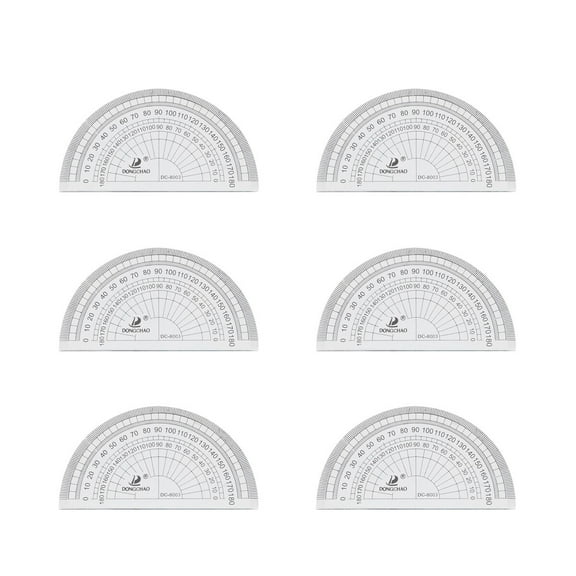 10pcs Clear Plastic Protractors 180 Degree Angle Measurement Tools for Students School Office Math Supplies