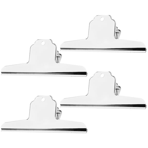 Sold 4pcs in 1 Set Stainless Steel Pratical Mountain-shaped Clips for Newspapers Periodicals Folder(Silver)