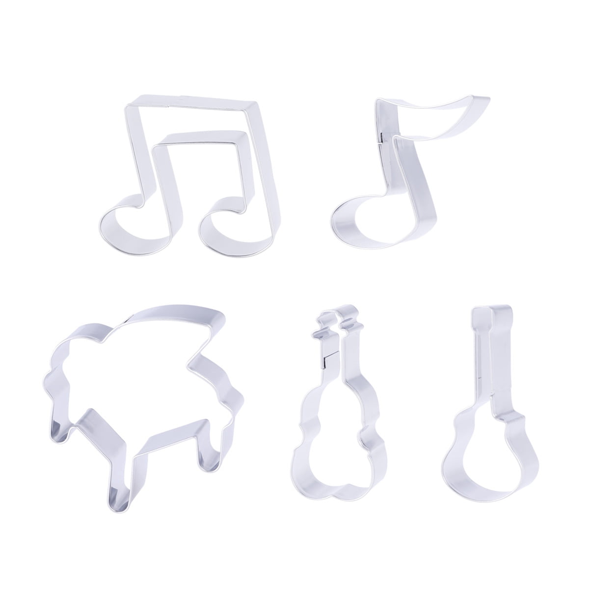 Sold 5 Pcs Stainless Steel Cookie Cutters Creative Musical Instrument ...