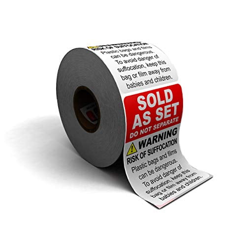 Amazon FBA Warning Stickers Combo - Suffocation & Do Not Separate Labels