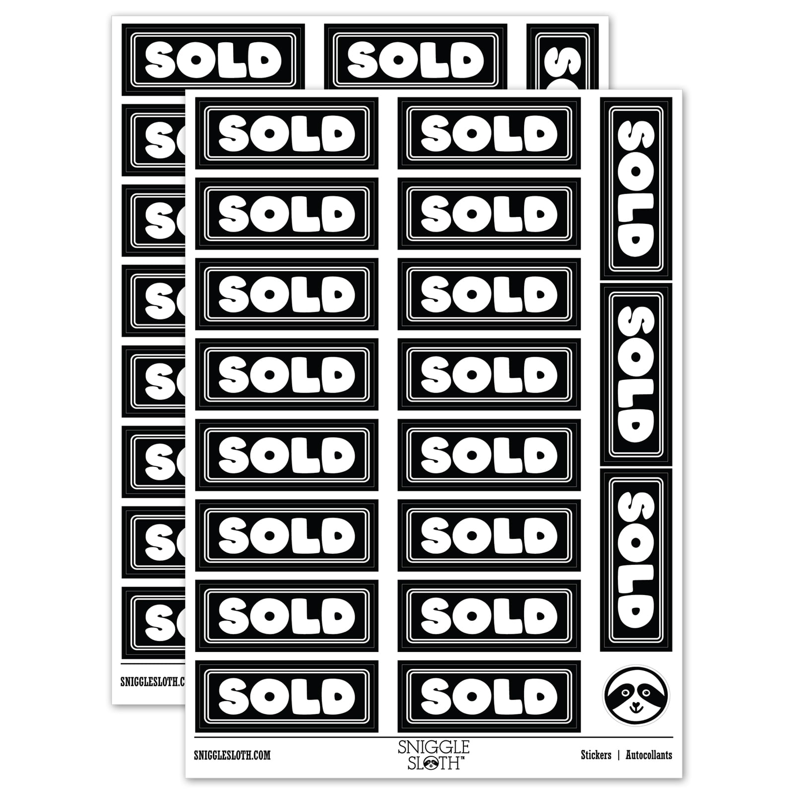 Sold Bold Sticker Set - Black - Matte Finish - 2.00