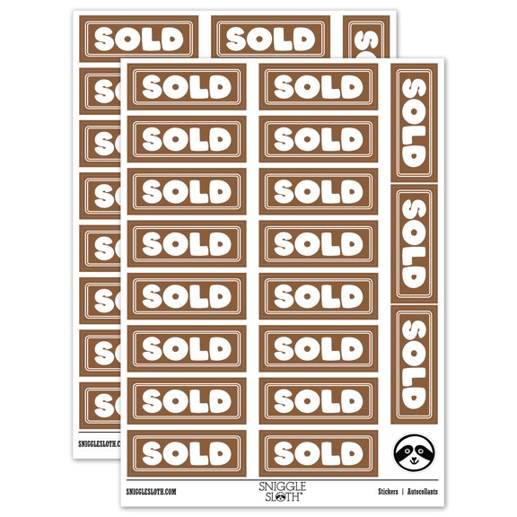 Sold Bold Sticker Set - Brown - Gloss Finish - 2.00" Large