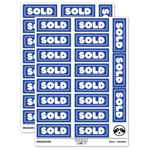 Sold Bold Sticker Set - Dark Blue - Gloss Finish - 2.00" Large