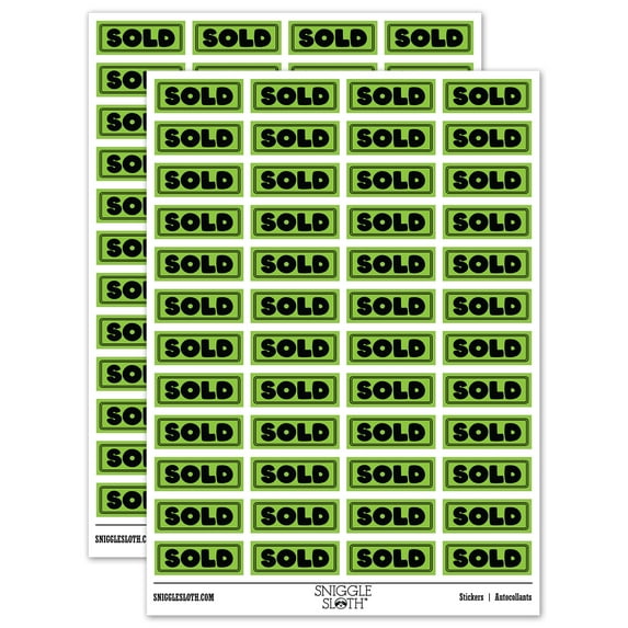 Sold Bold Sticker Set - Light Green - Gloss Finish - 1.25" Mini