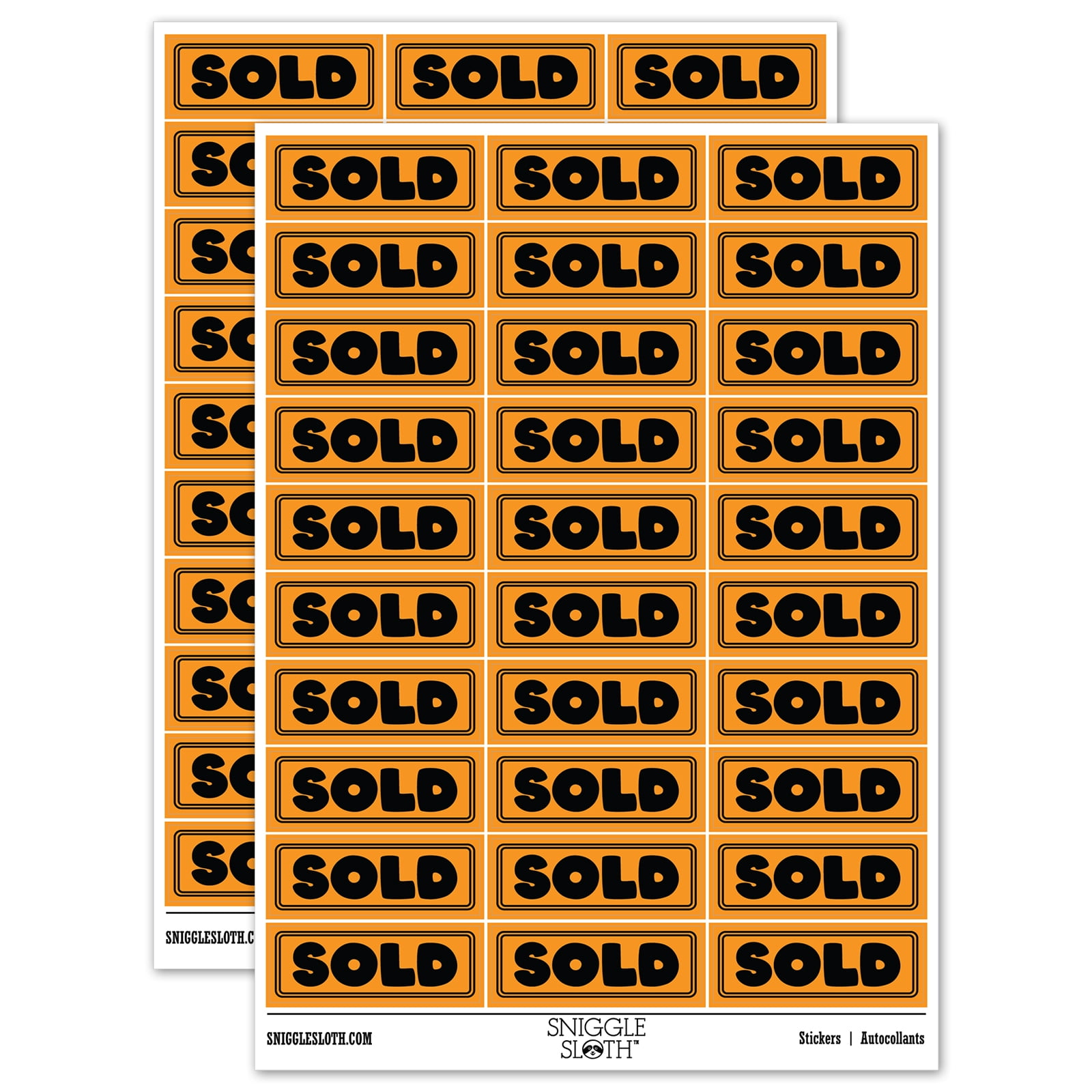 Sold Bold Sticker Set - Orange - Gloss Finish - 1.75