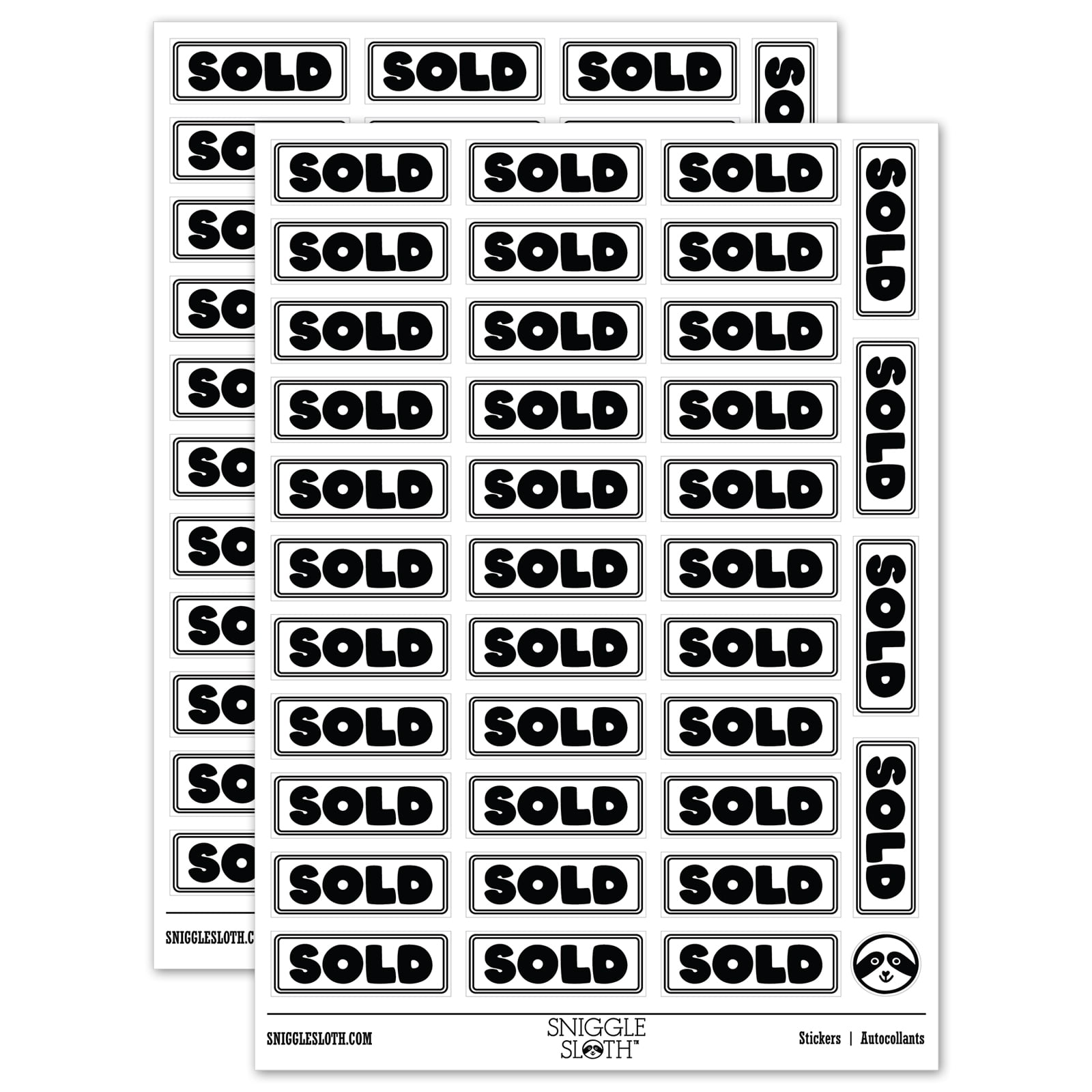 Sold Bold Sticker Set - White - Gloss Finish - 1.5