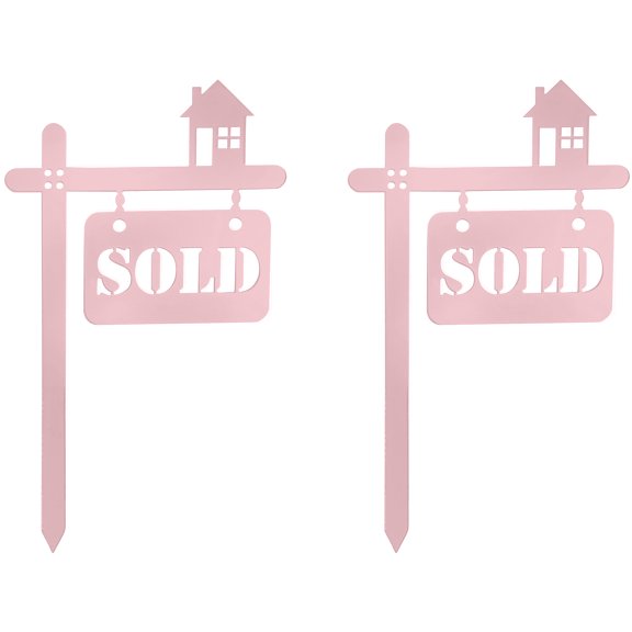Sold - Celebratory Themed Rose Gold Cake Topper for New Home Owners (Pack of 2)