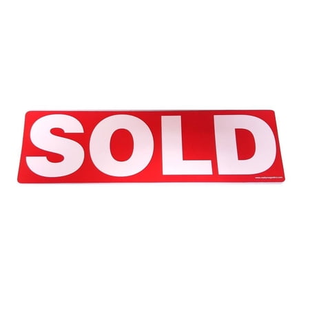 Sold Magnetic Sign Real Estate Rider for Yard Sign Red by Realty Magnetics