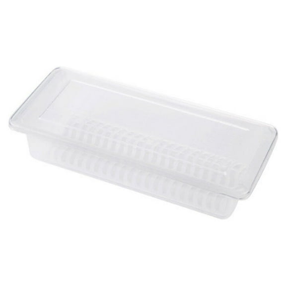 Sold Refrigerator Storage Box Rectangular Preservation Box Vegetable Meat Fruit Crisper Food Sealing Storage Box (Size S)