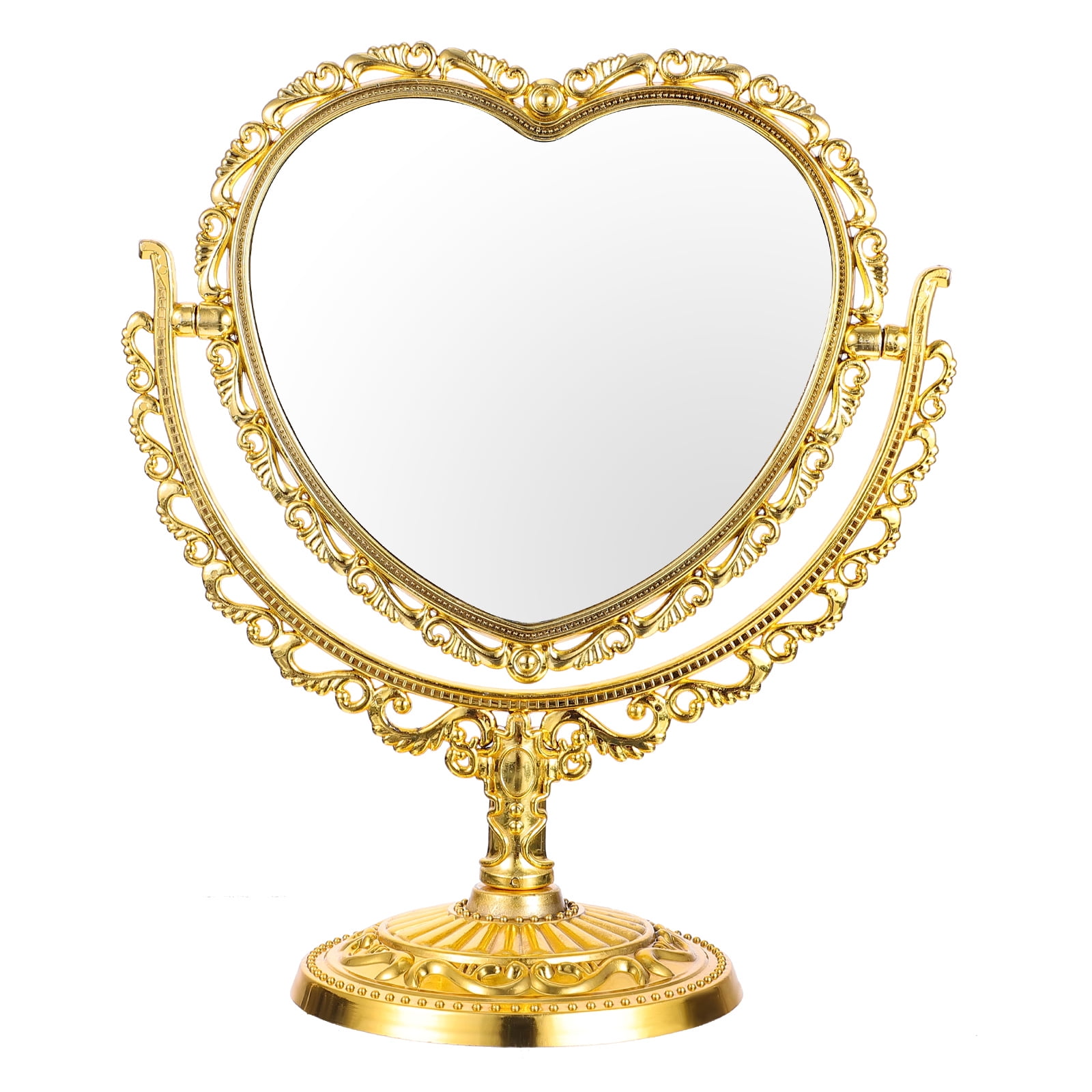 Sold Retro Heart Shape Makeup Mirror for Dresser Vanity Desktop