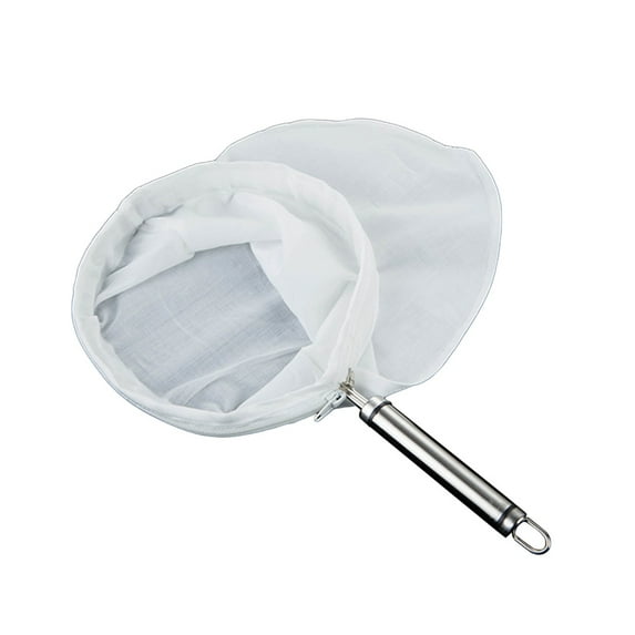 Sold Tea Strainer Pouch Milk Tea Filter Bag Coffee Tea Strainer with Stainless Steel Handle Drip Coffee Maker Accessories (18cm Ring + Tea Bag)