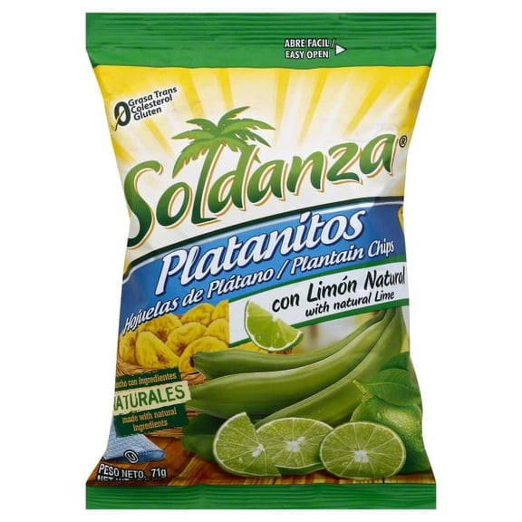 Soldanza Plantain Chips Lime, 2.5 oz