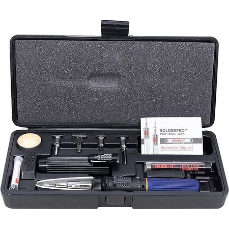 Solder-It SolderPro 100 Soldering Iron Kit (PRO-100K) | Multi-Function Butane Heat Tool with Tips and Case | Cordless and Portable Soldering Gun | Home Improvement Tools and Soldering Kit Essential price history and forecast - Solder-It PRO-100K
