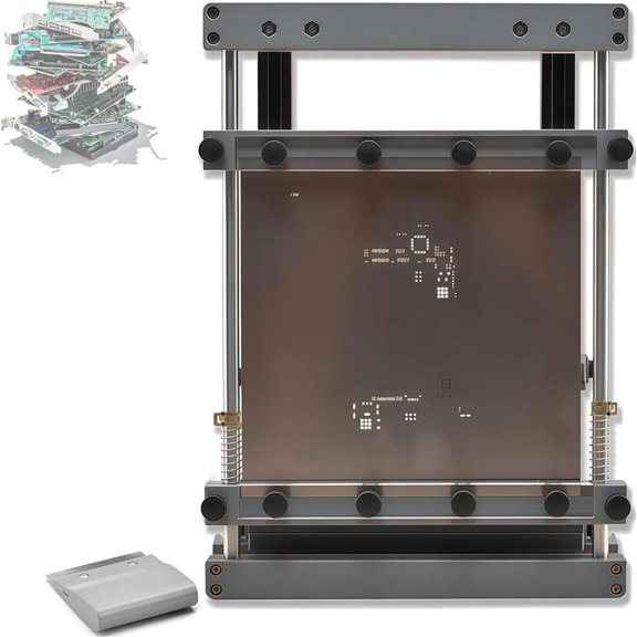 Solder Paste Screen Printing Machine,Manual PCB Stencil Printer With Scraper Width 80mm,Small Steel Mesh Screen Printing Station, Precise Alignment,for Electronics Hobbyists