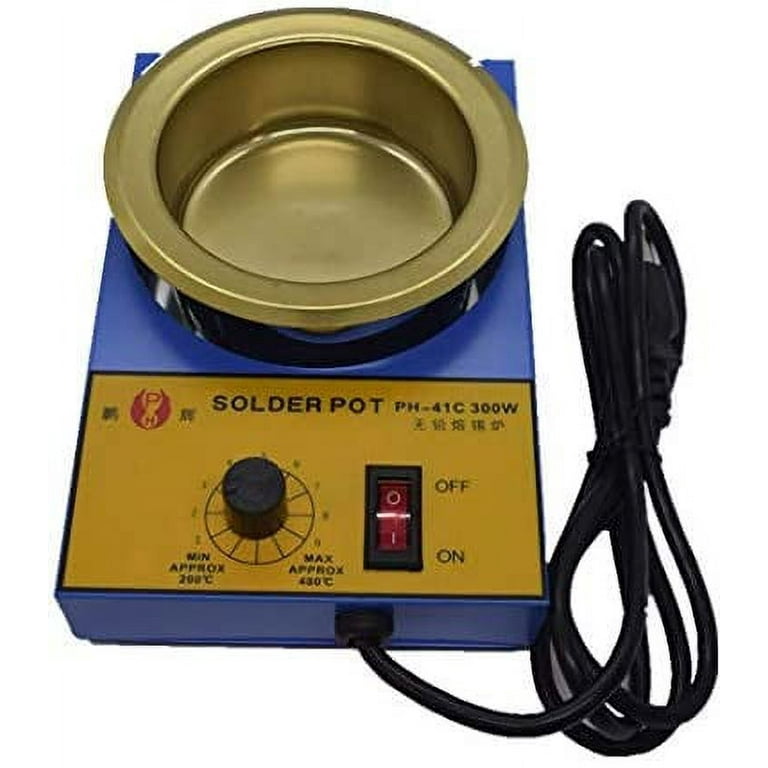 Solder Pot SM-41CH Stainless Steel Plate 110V 300W 10cm Temp. 392F to 896F  (200C-480C) 2300g