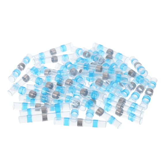Solder Seal Wires Heat Shrink Butt Connectors 500pcs 1614 AWG Blue Waterproof Wire Crimp for Marine, Cable