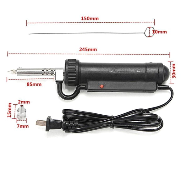 Solder Sucker Desoldering Electric Solder Sucker Automatic Desoldering Pump Continuous Operation Welding Tool for Motherboard Circuit Repair Stainless Steel Plastic Black 245cm with Needle 3 Nozzles