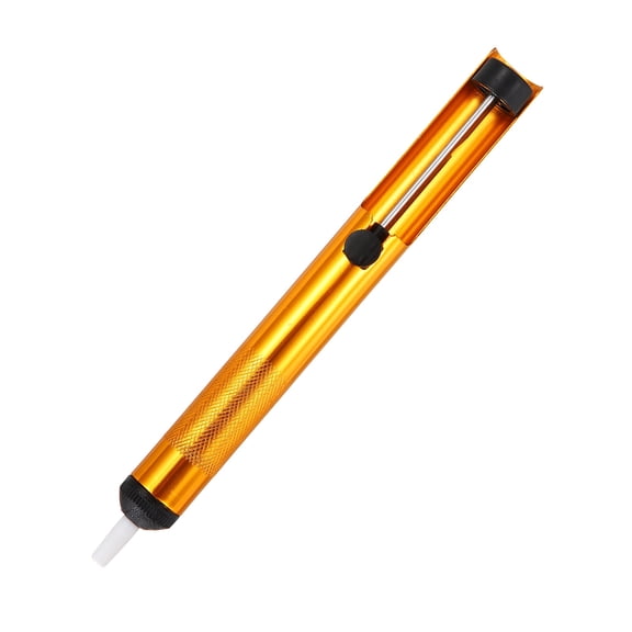 Solder Sucker, Powerful Desoldering Pump with Single Seal Rings 190mm Aluminum Handle Solder Sucker Tool for Electronics Repair Soldering Desoldering, Gold