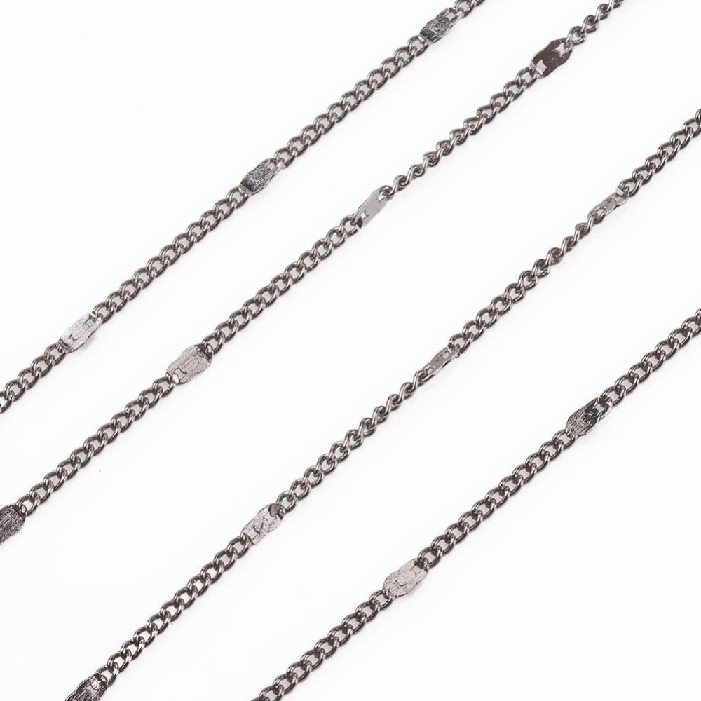 Gunmetal Brass Flat Cable Chain - 32.8 Feet Soldered Jewelry Making Chain 2.5x2mm