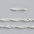 thumbnail image 1 of Soldered Brass Coated Iron Singapore Chains Water Wave Chains with Spool Silver color Plated 2.5x1.7x0.3mm about 39.37 Feet(12m)/roll, 1 of 4