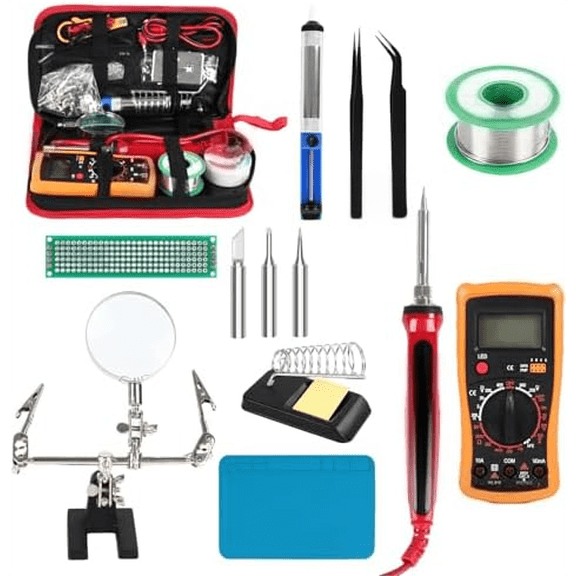 SolderinG iRON kIT, 120w sOLDERING tOOLS WITH lcd dIGITAL dISPLAY, 180-500c / 356-932f aDJUSTABLE tEMPERATURE, aUTO sLEEP, 907 sERIES tIPS, FOR eLECTRONICS rEPAIR, jEWELRY, diy pROJECTS