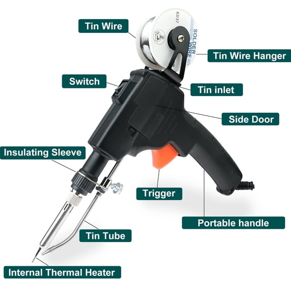 JAMCORAX Soldering Gun 110V,Hand-Held Welding Tool,Temp Control Internal Heat Soldering Iron Guns Soldering Gun Kit for Circuit Board,Home Diy,Electronic Repair