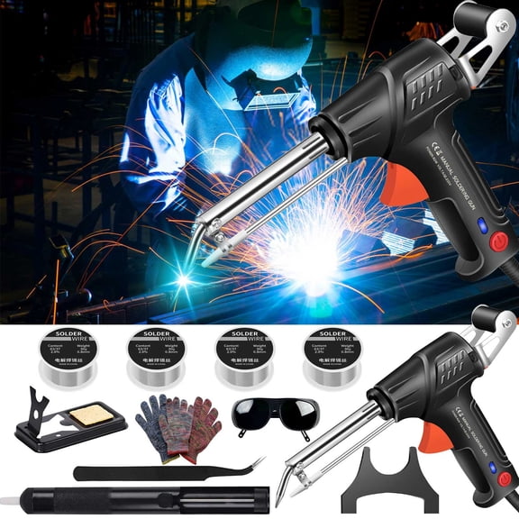 Soldering Gun Kit,60W Automatic Welding Gun Hand-held Solder Gun Iron Kit Welding Tool,110V Soldering Iron Kit,Portable Machine with Adjustable Temperature for Electronics Welding Repair DIY
