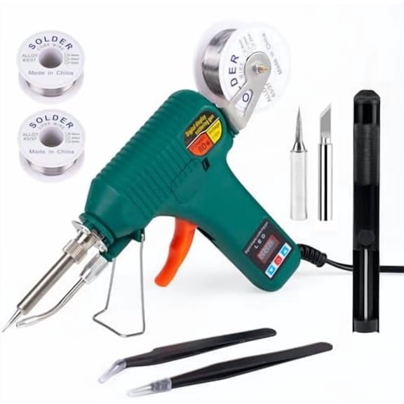 Soldering Gun Kit - Soldering Iron Kit with Adjustable Temp 180-520C,ON/OFF ,80W LED Digital Internal Heat Soldering Gun,Auto Send Tin Soldering Kit for Electronics Welding Repair DIY$$