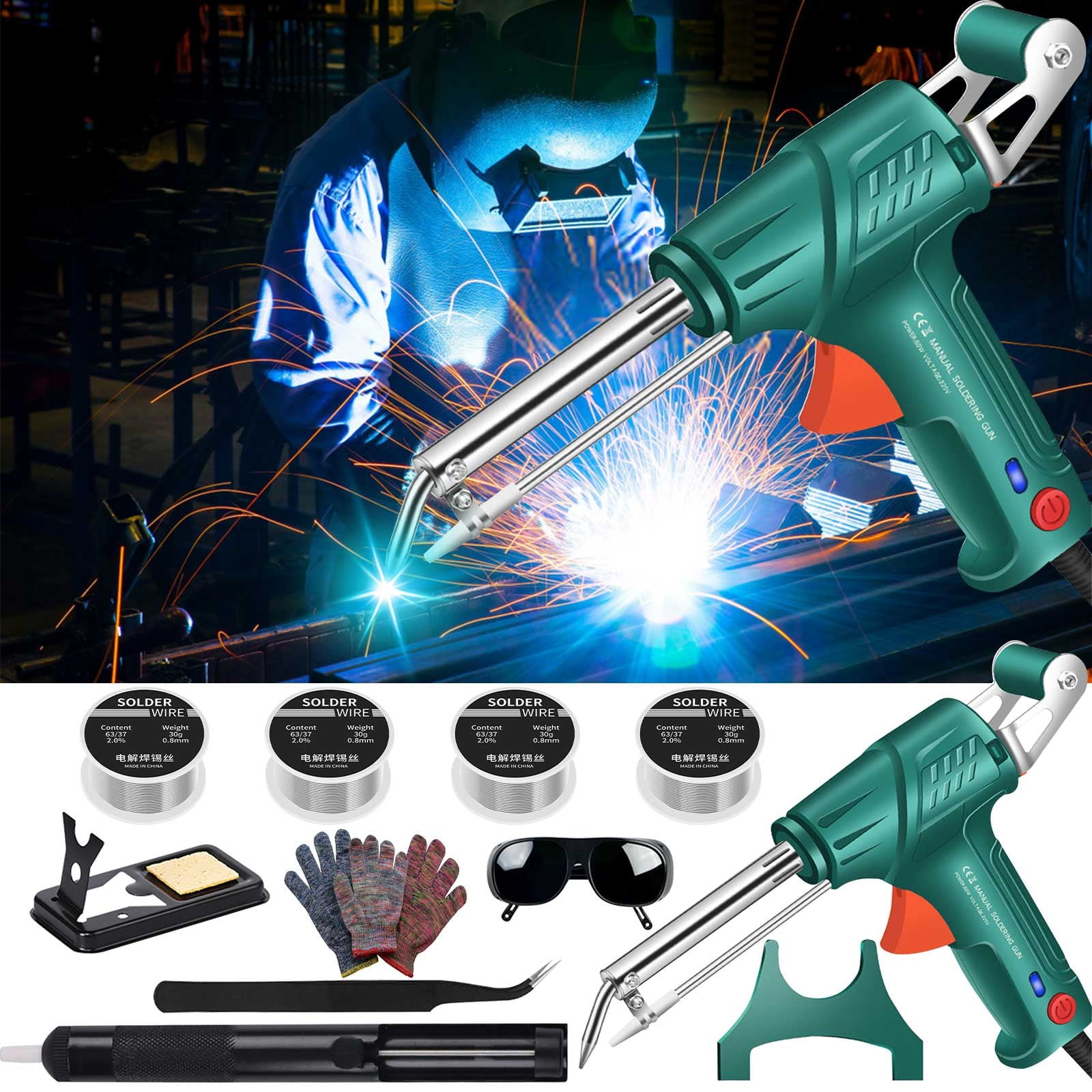 Soldering Heat Gun 110V with Light Multifunctional Semi-Automatic 60W for Precision Soldering Iron Machine