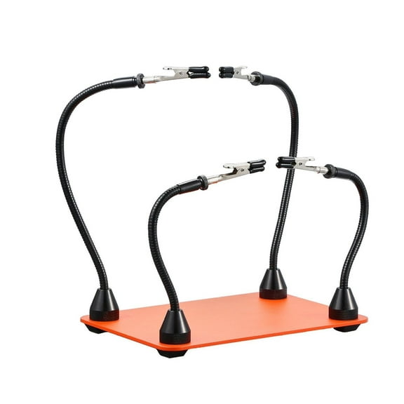 Soldering Helping Hands, 4-Arm Flexible Station with Alligator Clips & Steel Base