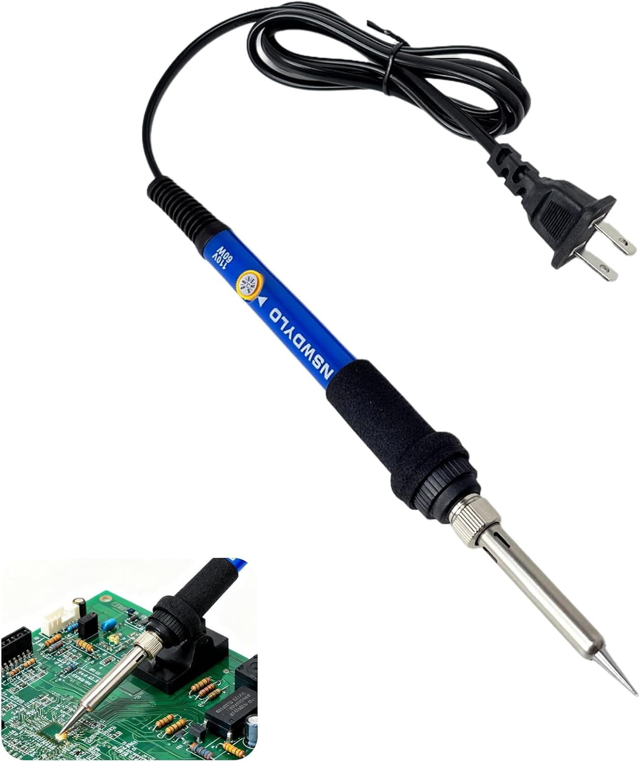 Soldering Iron, 60110 Soldering Iron Adjustable Temperature (200-450°), Portable Soldering Tool for Metal, Electronic Repair, Hobbies