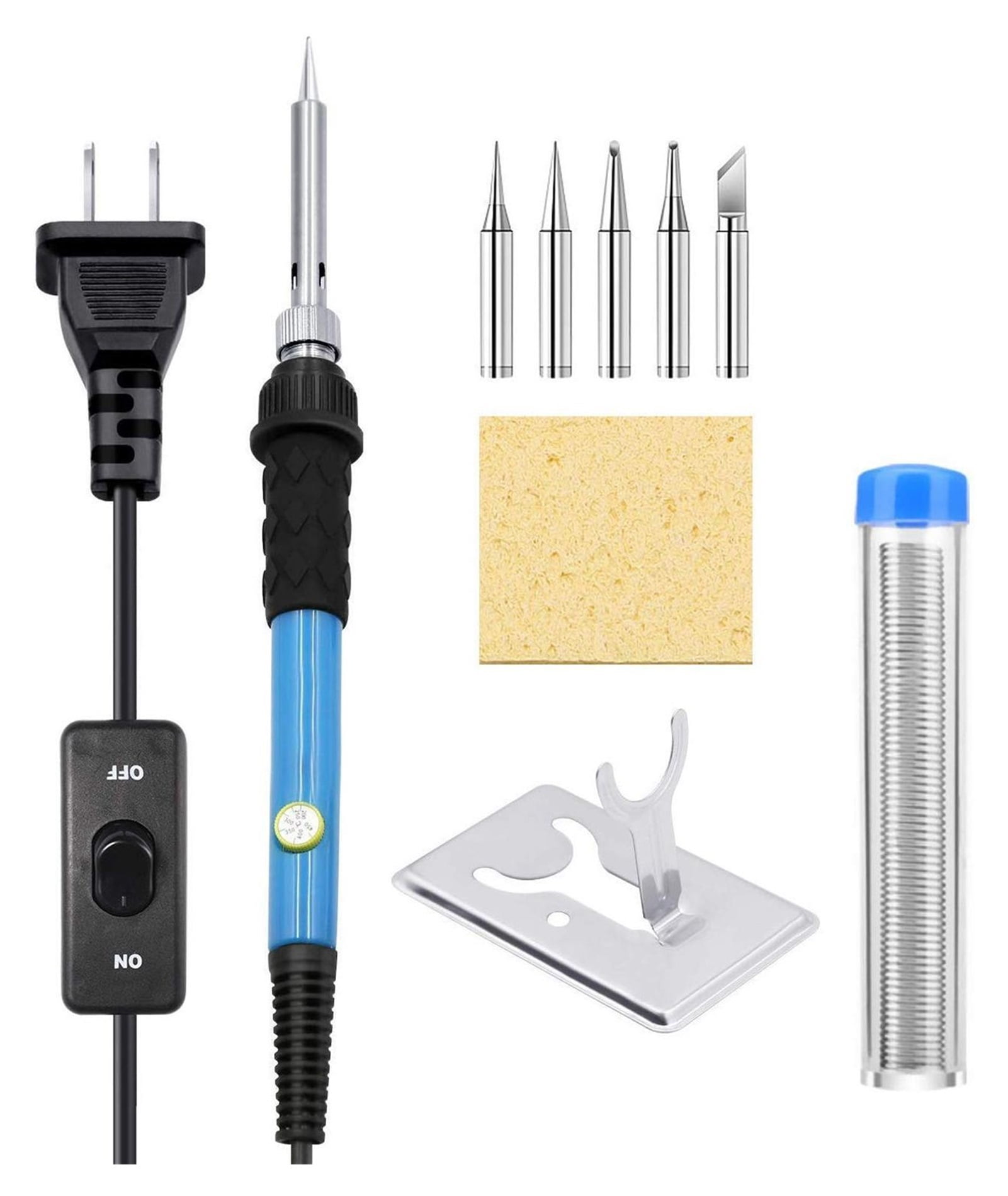 Soldering Iron Kit, 60W Adjustable Temperature Welding Tool With ONOff