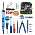 Soldering Iron Kit 80W LCD Welding Tool Station Tip Cleaner Sucker Wire