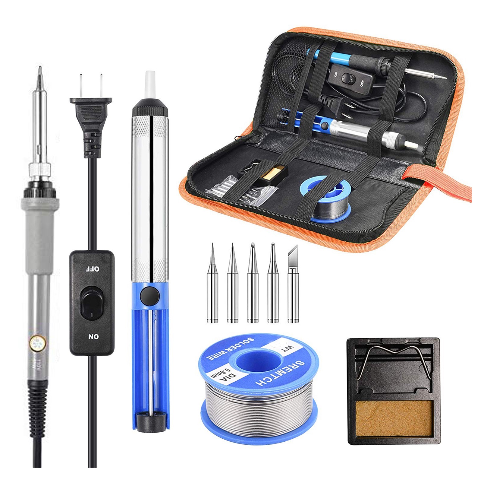 Soldering Iron Kit Adjustable Temperature 60W Solder Welding Tools