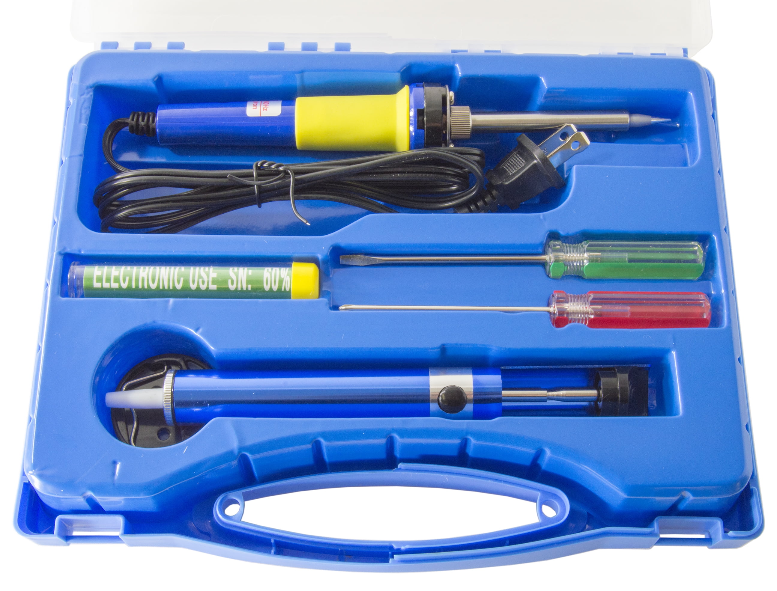 Soldering Iron Kit - Includes 30w Soldering Iron, Solder, Soldering Iron Stand, Desolder Pump, 2 Screwdrivers