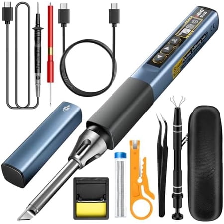 Soldering Iron Kit, Portable Soldering Iron 2in1 Usb soldering gun with Portable Case LED Digital Adjustable Temperature 212-842? 75W 3S Fast Heating Auto-Sleep Mode for Electronics DIY (SL109)