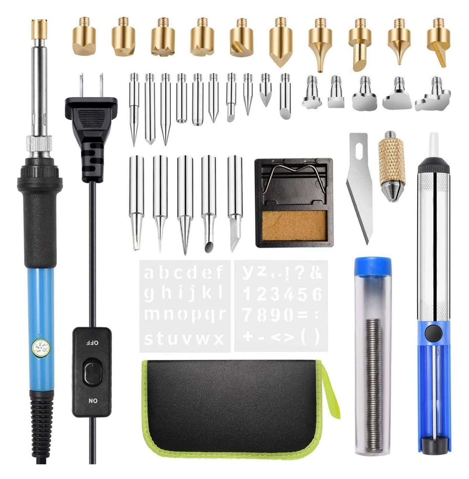 Soldering Iron Kit Wood Burning Kit Carving Pyrography Pen Kit 60W