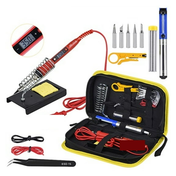 Soldering Iron Kits,80W Adjustable Temperature Digital Multimeter Auto RangingLCD,solder Iron Tips Welding Rework Tools ,Accurate Temperature Control