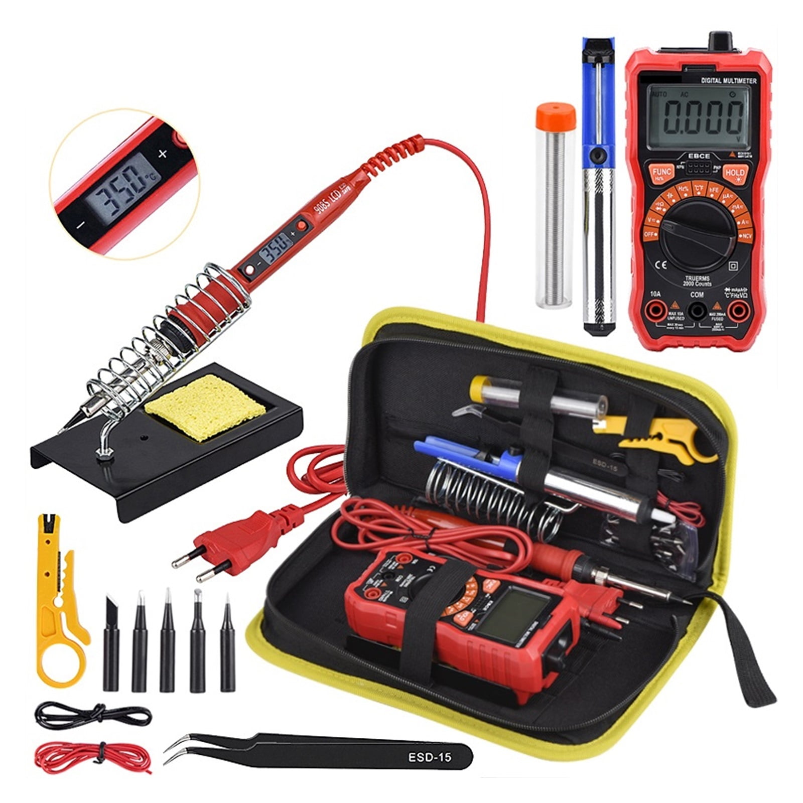 Soldering Iron Kits,80W Adjustable Temperature Digital Multimeter Auto