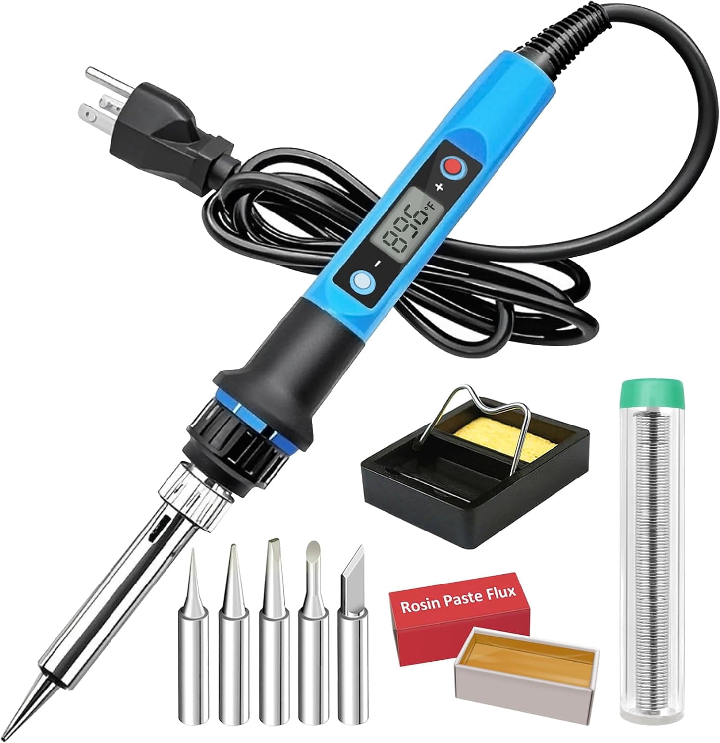 Soldering Iron Set, 80 Watts 110 Volts Fast Heating 10 Seconds Digital Adjustable Temperature Soldering Iron Constant Temperature Welding Set, Suitable for Electronics