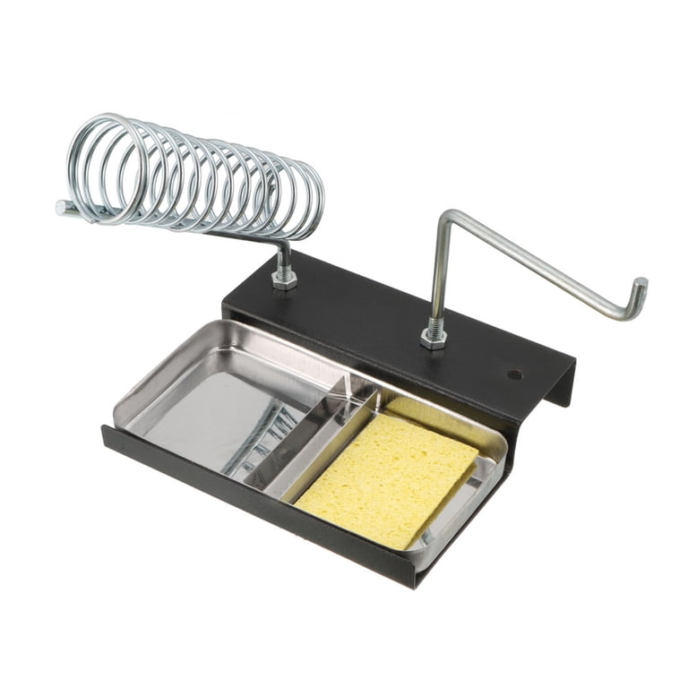 Soldering Iron Stand With Sponge – Heat-Resistant Metal Holder For Workshop Electronics & Solder Stations