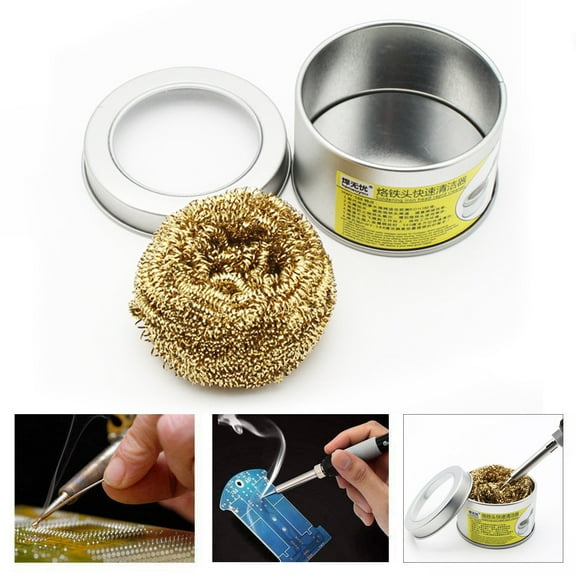 Soldering Iron Tip Cleaner With Brass Wire Sponge No Water